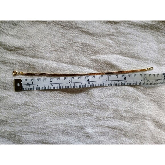 Gold Tone Korean Snake Chain Bracelet 7.5 Inches Long - Picture 4 of 4